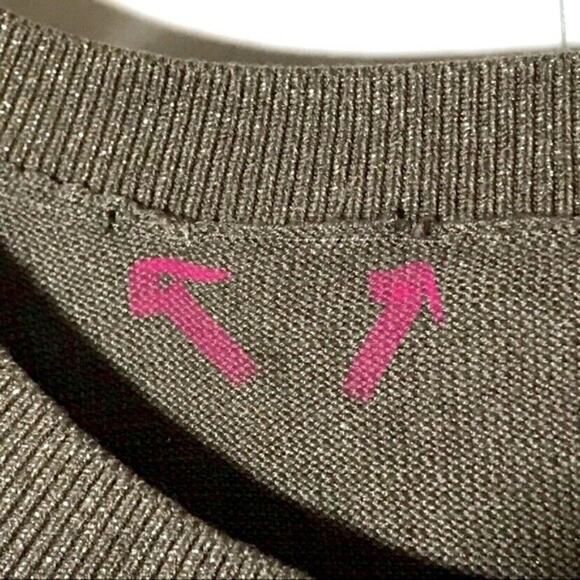 GUESS Gold Shimmer Half Sleeve Dazzle Sweater - Picture 7 of 9